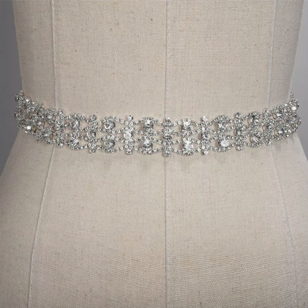 Gorgeous silver Rhinestone Bridal Sash/Belt